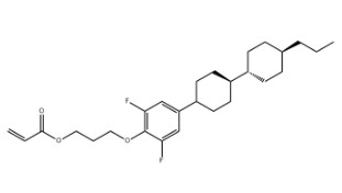 2-Propenoic acid 3-[2,6-difluoro-4-[(trans,trans)-4'-propyl[1,1'-bicyclohexyl]-4-yl]phenoxy]propyl ester 의 분자구조식
