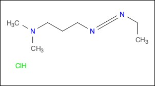 1-(3-Dimethylaminopropyl)-3-ethylcarbodiimide hydrochloride의 분자 구조식