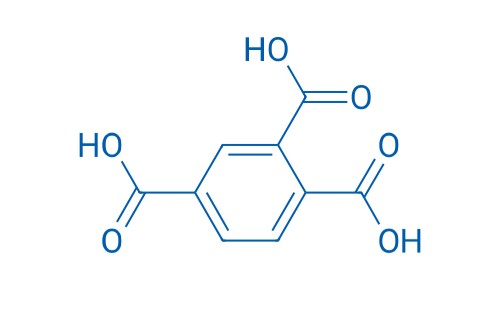 1,2,4-Benzenetricarboxylic acid의 분자 구조식