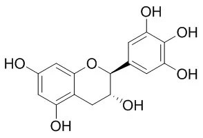 (-)-Gallocatechin의 분자 구조식