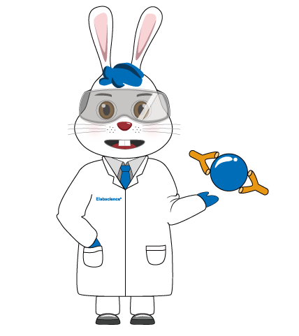 Elabscience의 안경 쓴 토끼 연구원 마스코트 