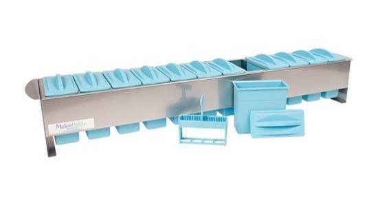 Slide Staining Set, (12) Autoclavable Dishes with Lids, Slide Dipper