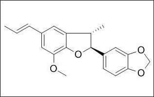 Hot product의  (-)-Licarin B 분자구조식