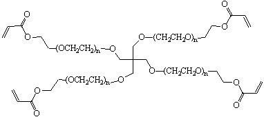 4-Arm PEG-Acrylate 분자구조식