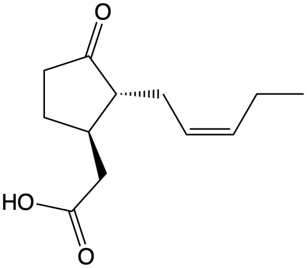 (-)-Jasmonic Acid의 분자구조식