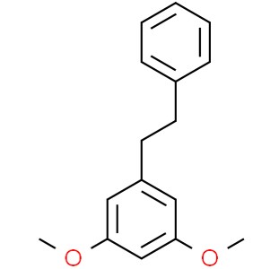1,3-dimethoxy-5-(2-phenylethyl)benzene의 분자구조식