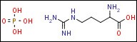 2-Amino-5-carbamimidamidopentanoic acid phosphoric acid의 분자 구조식