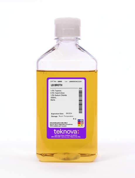 LB Broth, 1000mL, Sterile.