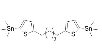 1,5-Bis(5-(trimethylstannyl)thiophen-2-yl)pentane의 분자 구조식