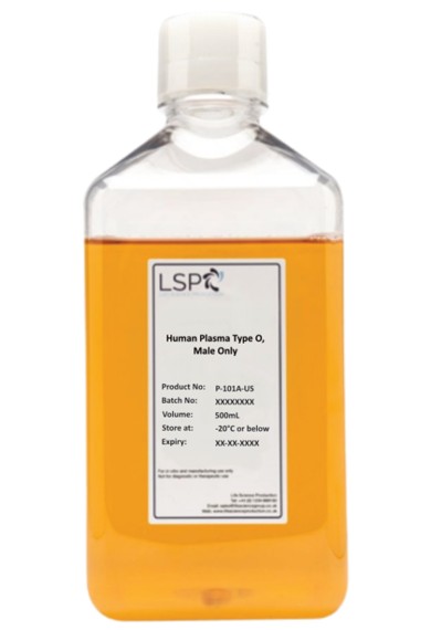 Human Plasma Type O, male only