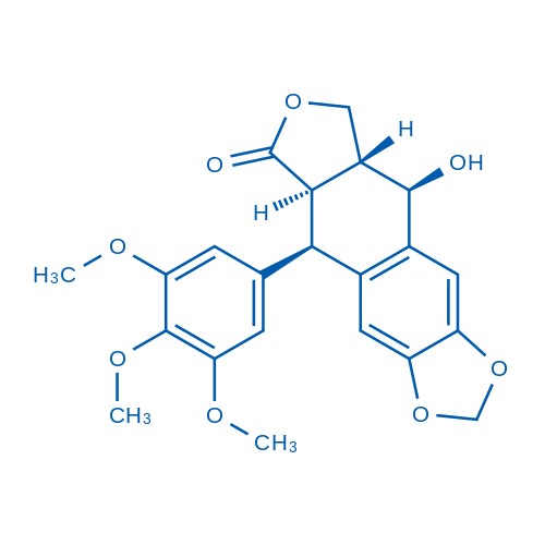Podophyllotoxin의 분자 구조식
