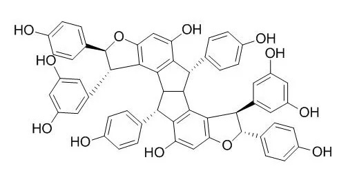Chemfaces의 (-)-Ampelopsin H 제품 화학식 구조