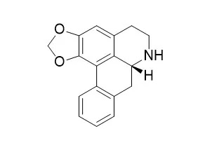 Chemfaces의 (-)-Anonaine제품 화학 물질의 구조
