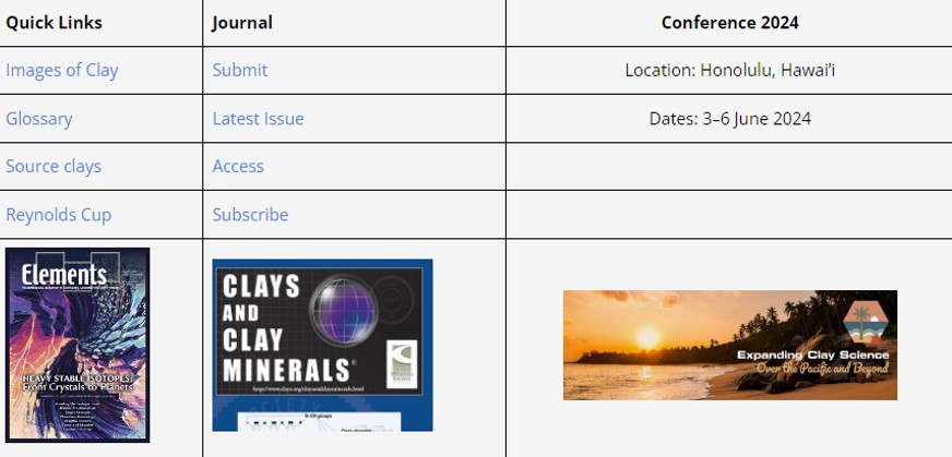 The Clay Minerals Society를 대표하는 이미지